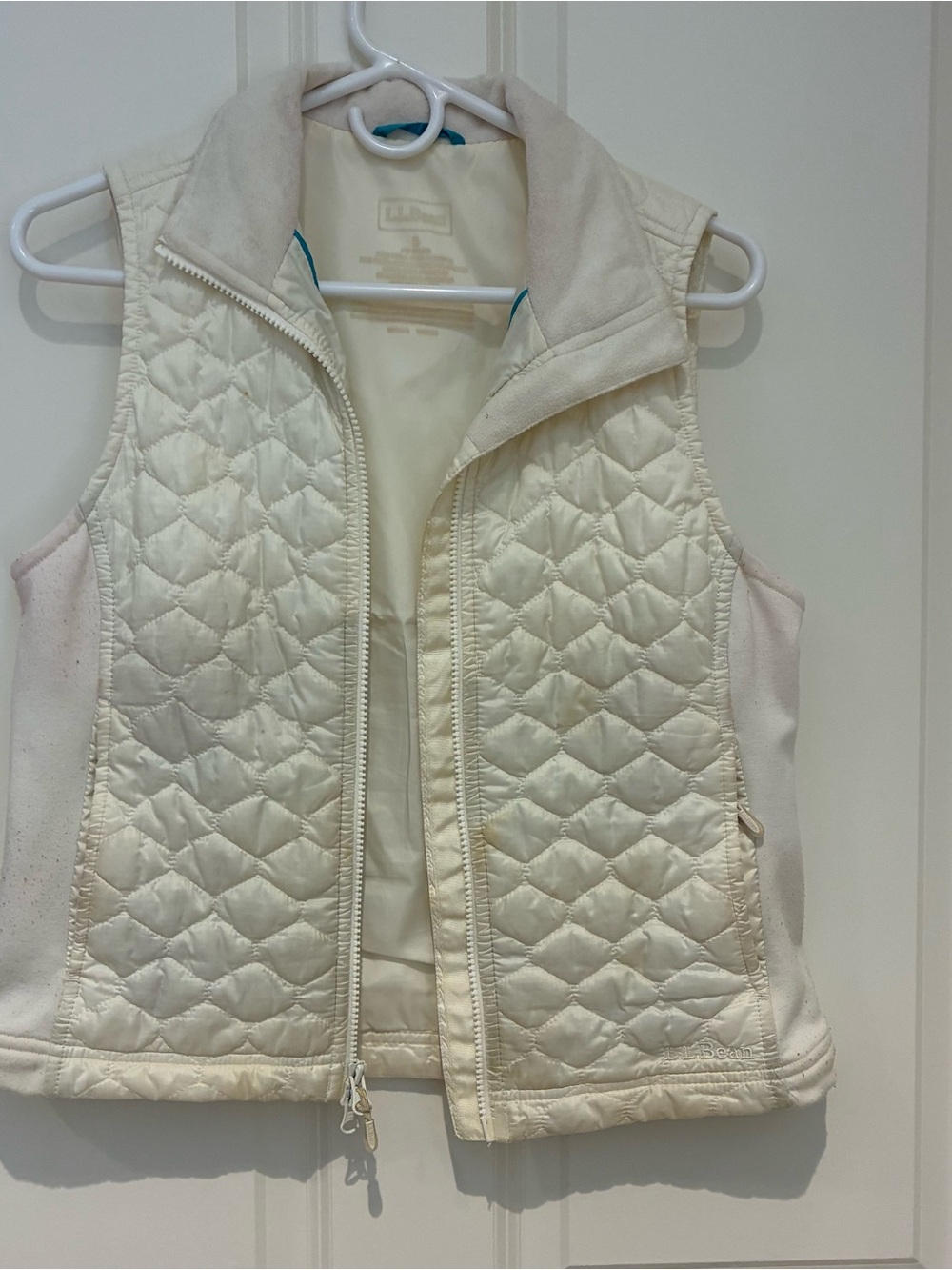 LL Bean Quilted Cream Women's Vest